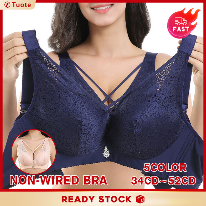 34/75CD~52/120CD Women's Bra Plus Size and Thin Underwear Gather Sexy Wireless Lingerie