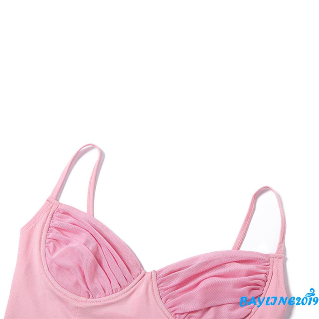 Áo croptop hai dây cổ chữ V tay lửng màu trơn đơn giản dành cho nữ