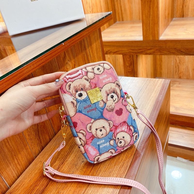 Mobile Túi Đeo Chéo Mini Đựng Điện Thoại Họa Tiết Hoạt Hình Dễ Thương Cho Nữ