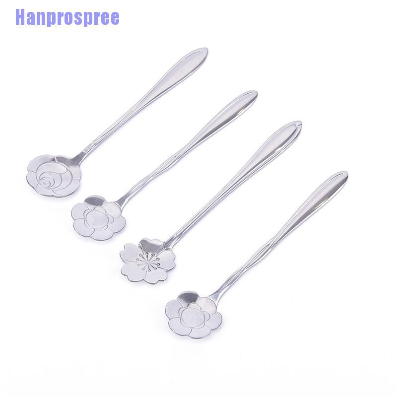 [Hàng mới về] Muỗng cà phê hình bông hoa bằng thép không gỉ