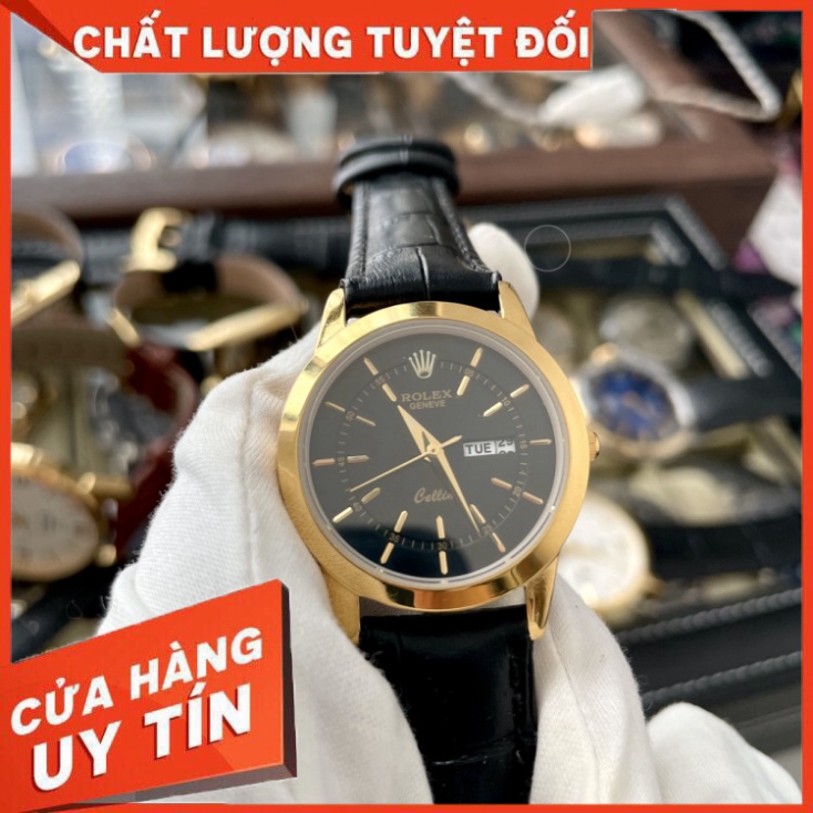 Đồng Hồ Đôi RoLex Sapphire R028 Case 38mm Mặt trơn 2 lịch Máy Pin Nhật