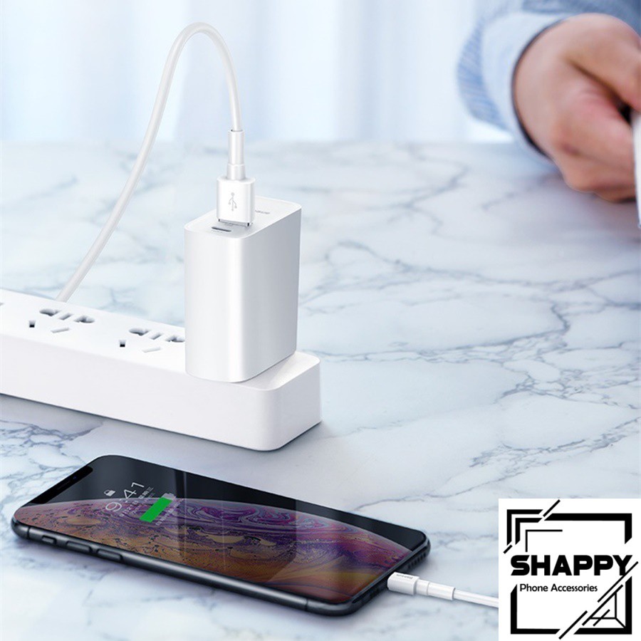 Cáp Sạc Baseus Mini White Cổng IPhone Hỗ Trợ Sạc Nhanh &amp; Truyền Dữ Liệu - Bảo Hành 06 Tháng[Shappy Shop]