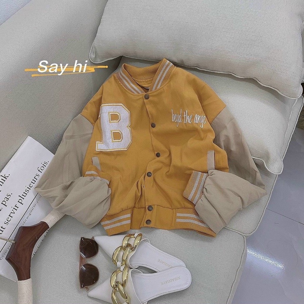Áo Khoác Bomber Da Lộn Lửng Nữ Unisex Mẫu Mới chữ B Siêu Đẹp Thời Trang - TP774