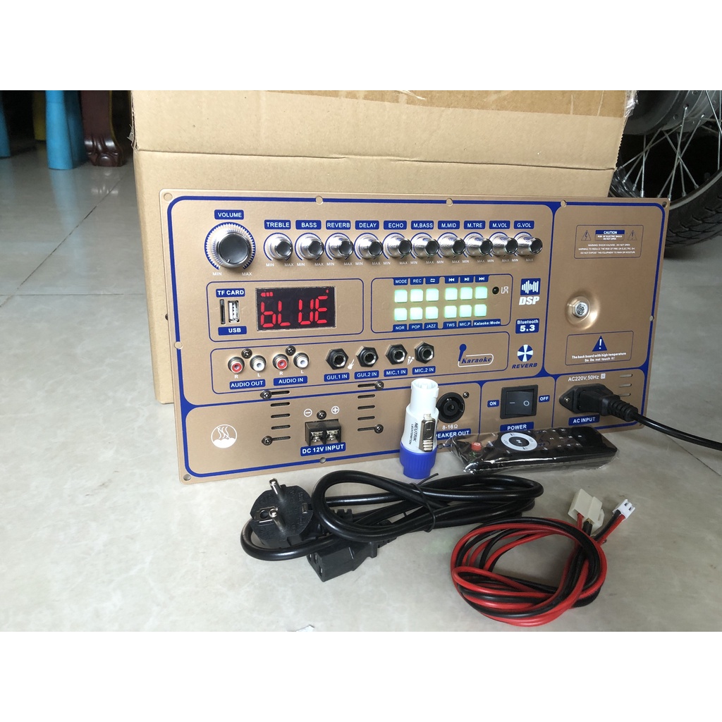 Mạch loa kéo 4 tất đôi DSP chóng hú và Reverb hay, nguồn đôi 40V