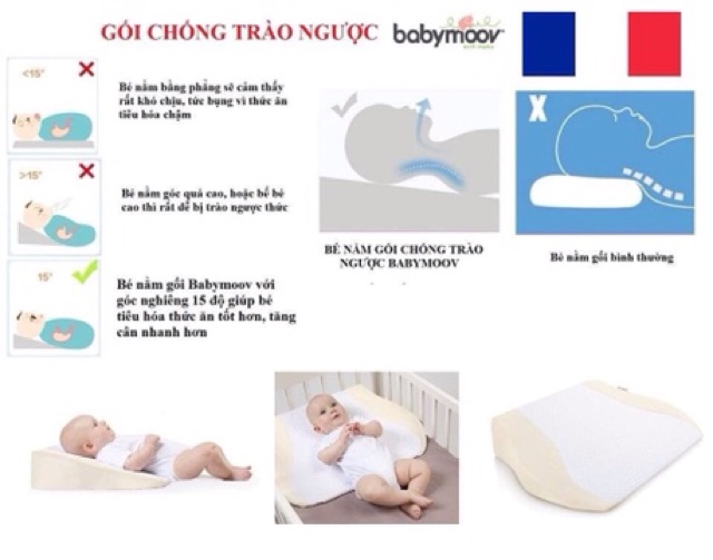 Gối chống trào ngược babymoov - hàng chính hãng nhập khẩu cty ánh dương phân phối