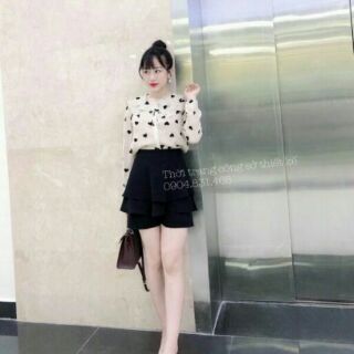 Áo sơ mi bèo tim tay bồng tiểu thư