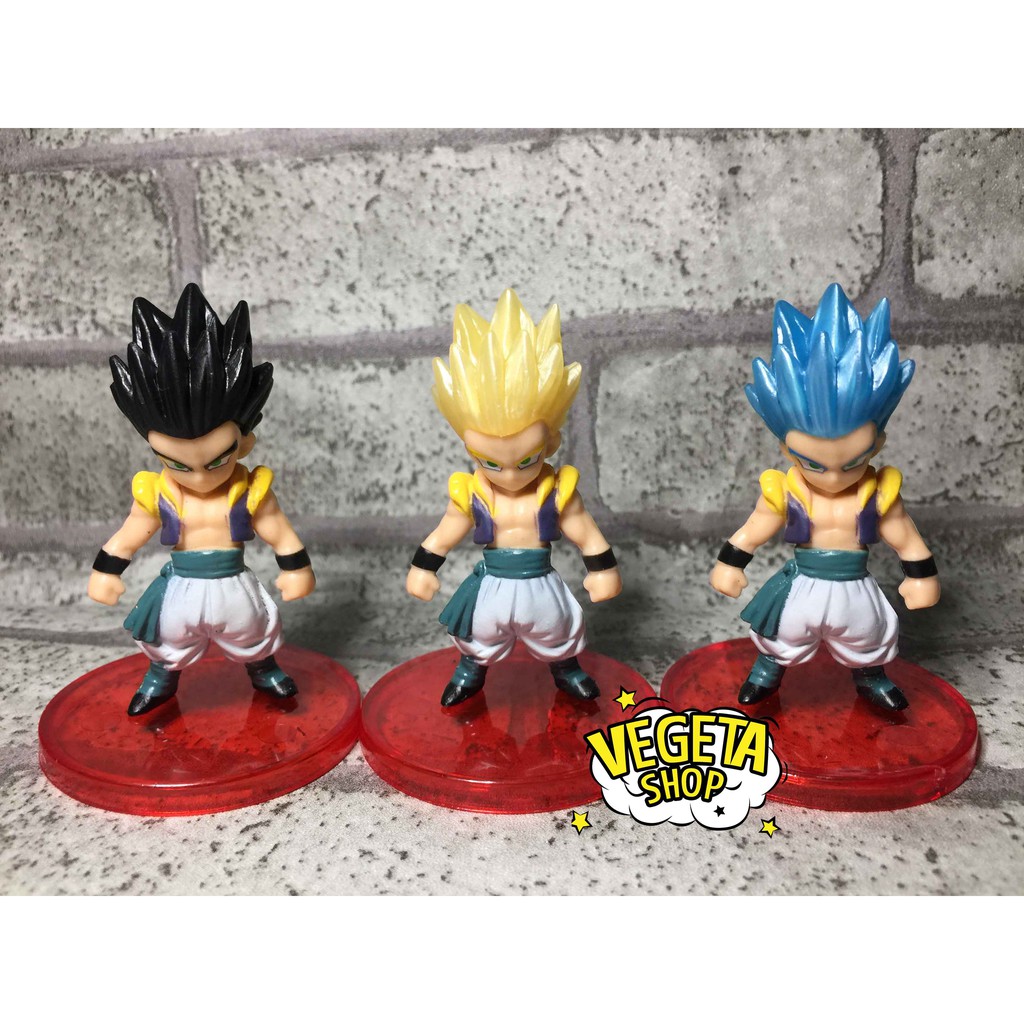 Mô hình Dragon Ball - Set 3 mô hình Gotenks SSJ Blue God - WCF - Cao 7cm