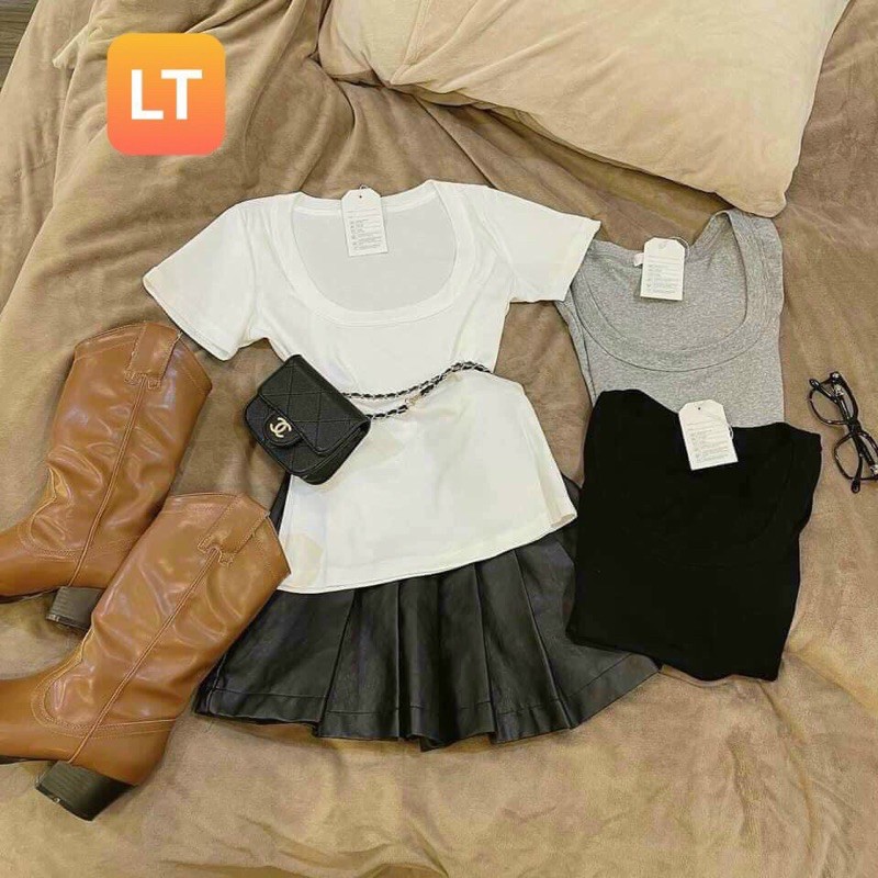 [Mã WASTUP giảm 10% tối đa 30K đơn 99K] 🦋 Áo Thun Cổ Vuông Tay Ngắn Nữ ✨ | BigBuy360 - bigbuy360.vn