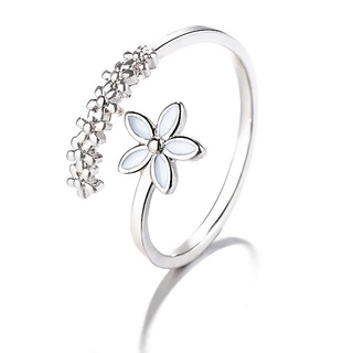 Nhẫn Bạc Nữ 925 Cá Tính Dành Cho Nữ, Hình Cánh Hoa Freesize - N2452 - Bảo Ngọc Jewelry | shopeetramty