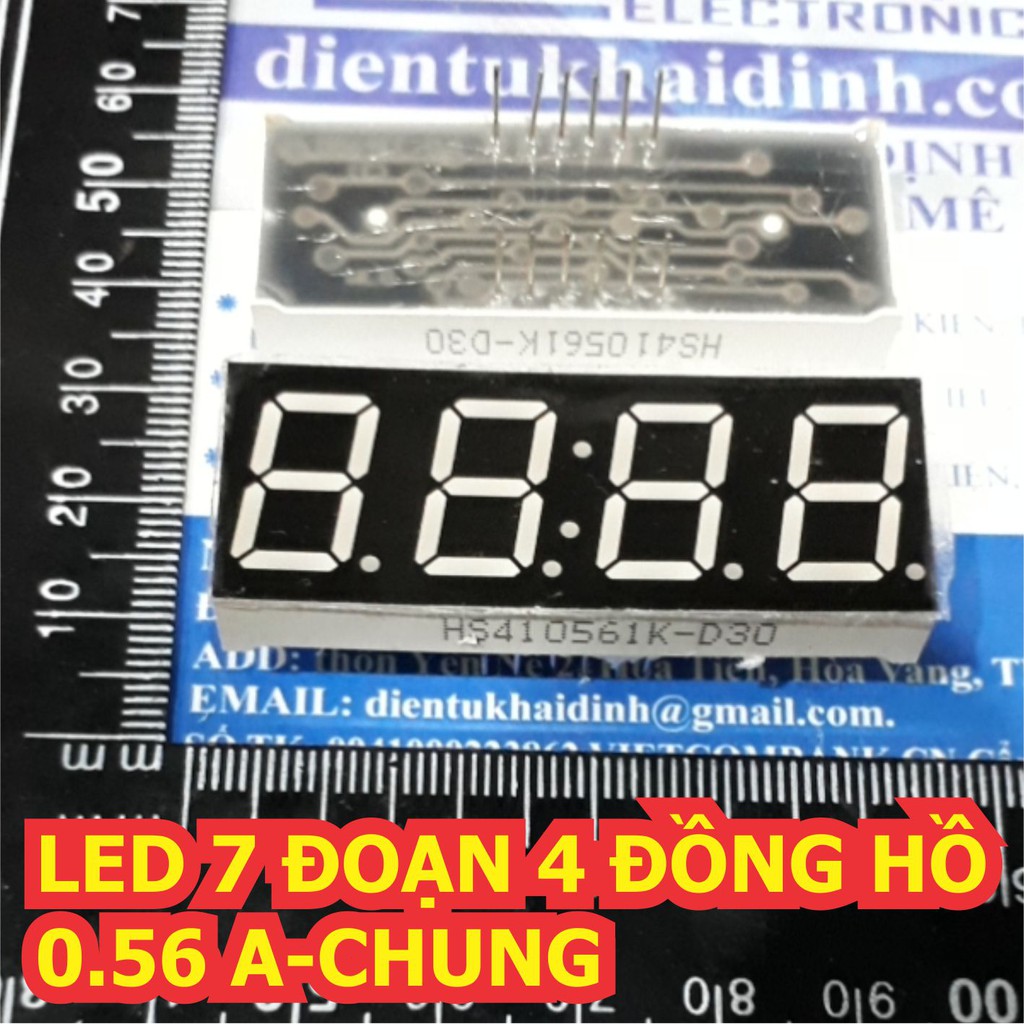 combo 2 con LED 7 ĐOẠN, bốn, 0.56 inches, A-CHUNG dùng làm mạch đồng hồ kde2050