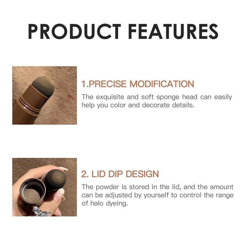 [Hàng mới về] Phấn trang điểm lông mày và đường chân tóc chống thấm nước tự nhiên đa năng chuyên nghiệp