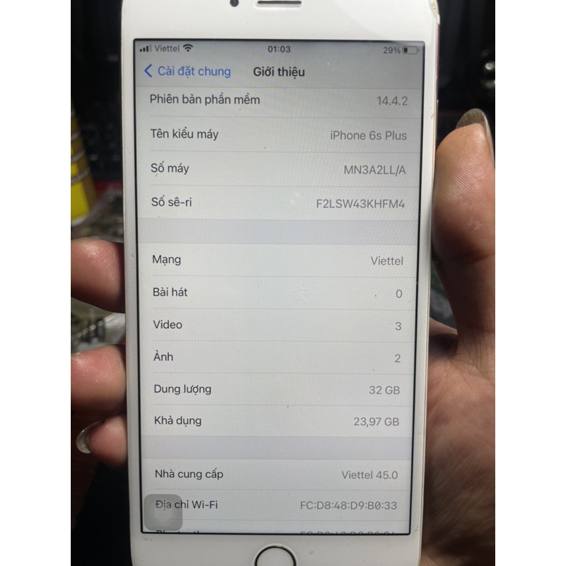 main điện thoại iPhone 6s Plus 32gb iCloud ẩn rẻ như xác