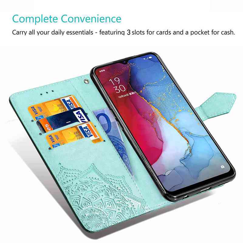 Bao Da Điện Thoại Kiểu Ví Gập Có Ngăn Thẻ In Hình Mandala Cho Vivo V15 Pro Y73S Y97 Y95 Y91 Y89 Y85 Y83 Y81 Y81S