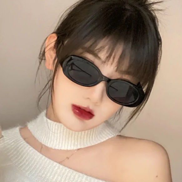 Kính Mát Gọng Oval Màu Trà Đen Phong Cách Hip Hop Thời Trang Cho Nam