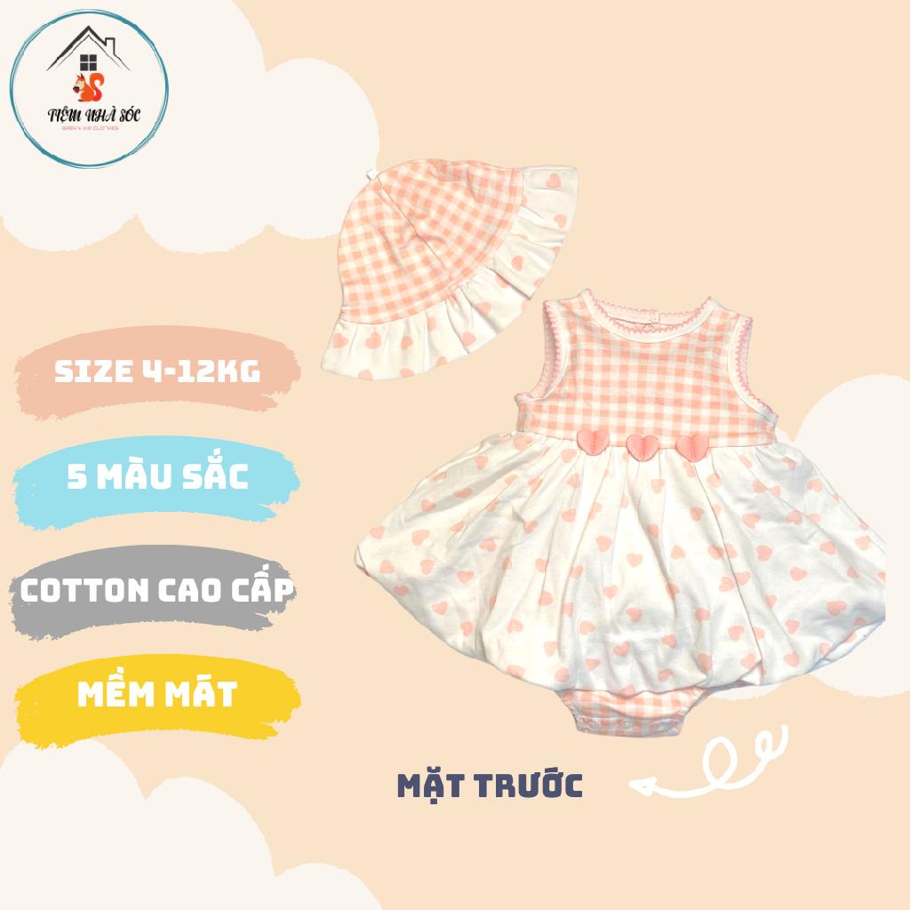 Set bodychip kèm mũ hiệu Little Me bé gái hàng xuất dư xịn size 3M - 18M Tiệm Nhà Sóc