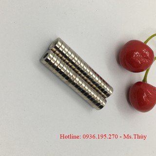 10 Viên Nam Châm Vĩnh Cửu 10x3 Lỗ Vát 8x4 Mạ Nikel Lực Từ N35