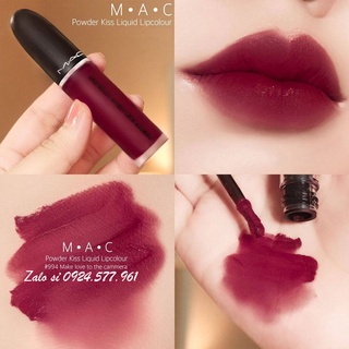Son kem MAC Powder Kiss Liquid lipcolour full size 5ml, Son Mac Chính hãng date mới bao check