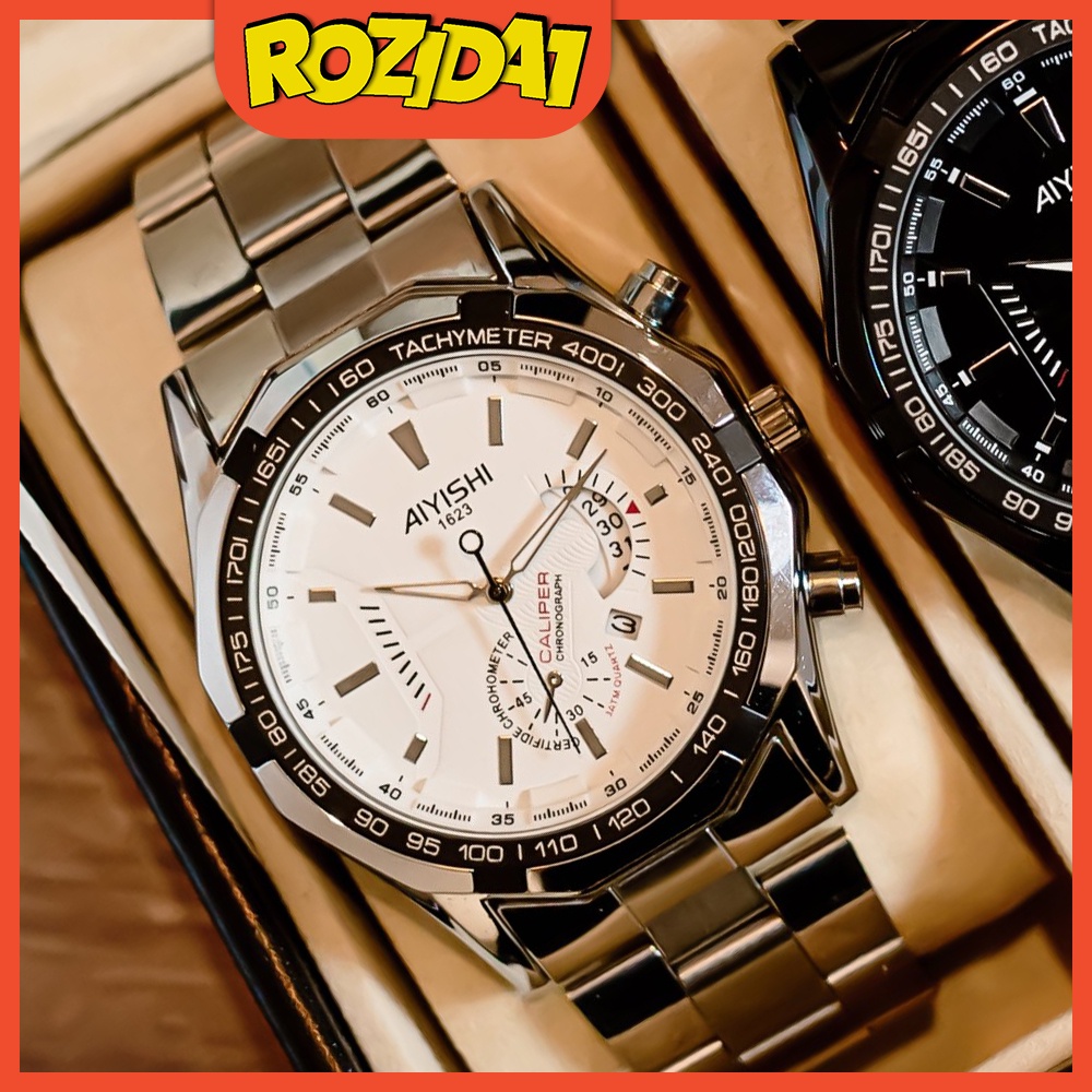 Đồng hồ nam chính hãng đẹp giá rẻ dây thép thời trang sang trọng cao cấp chống nước Rozida'1 DH05