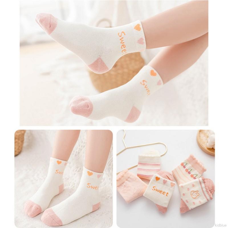 Bộ 5 Đôi Vớ Vải Cotton Phong cách Hàn Quốc Cho Bé