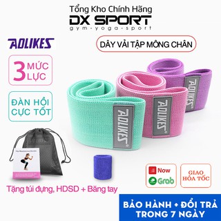 Dây mini band kháng lực tập chân mông Aolikes, dây thun vải tập gym mini band co giãn cao cấp cho nữ