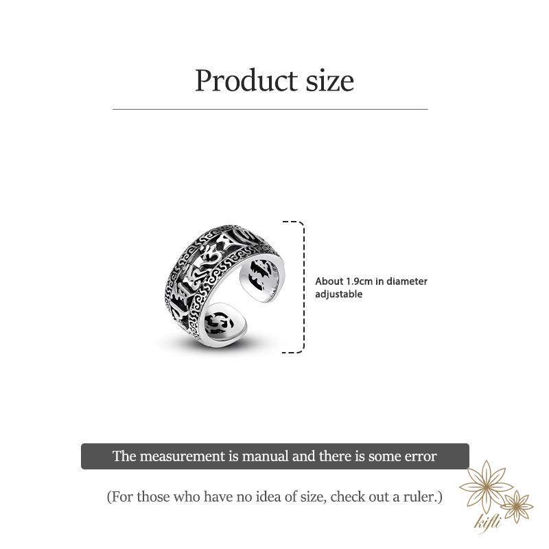【kifli】Nhẫn Dạng Hở Phong Cách Tây Tạng Sáu Tây Tạng Cho Nam Và Nữ