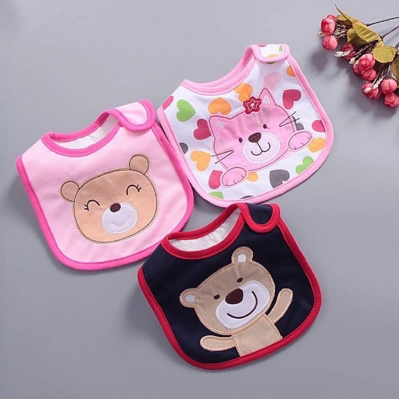 Yếm Ăn Dặm Dán Vai Thương Hiệu Carter 3 Lớp Cho Bé 100% Cotton Có Lớp Chống Thấm
