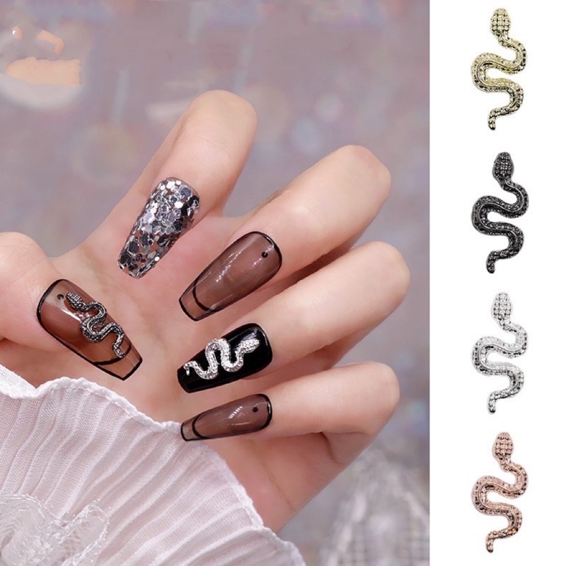 charm rắn trang trí móng-charm nail mới