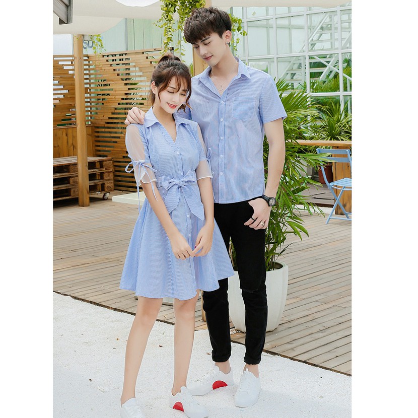 Set Áo Váy Đôi Sơ Mi đi biển