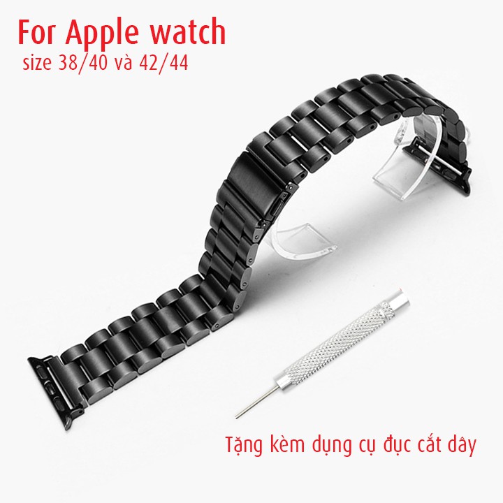 Dây inox đúc không gỉ cho đồng hồ Apple Watch series 1/2/3/4/5 tặng kèm dụng cụ cắt dây - D2004