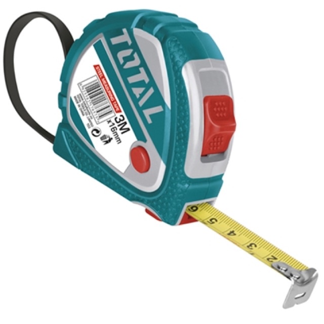 Thước kéo thép nền vàng Total 3m x 16mm TMT126031 - Thước cuộn