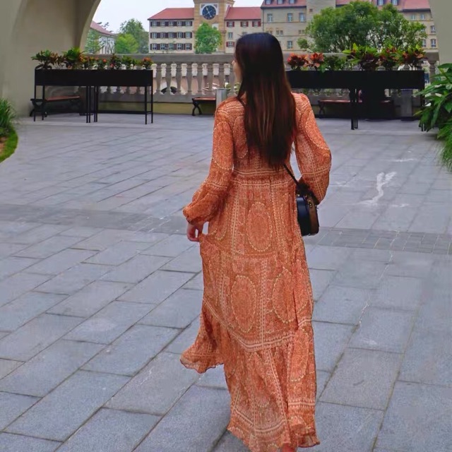Đầm Zara maxi hoạ tiết cổ đển châu Âu sang chảnh - Luumooc