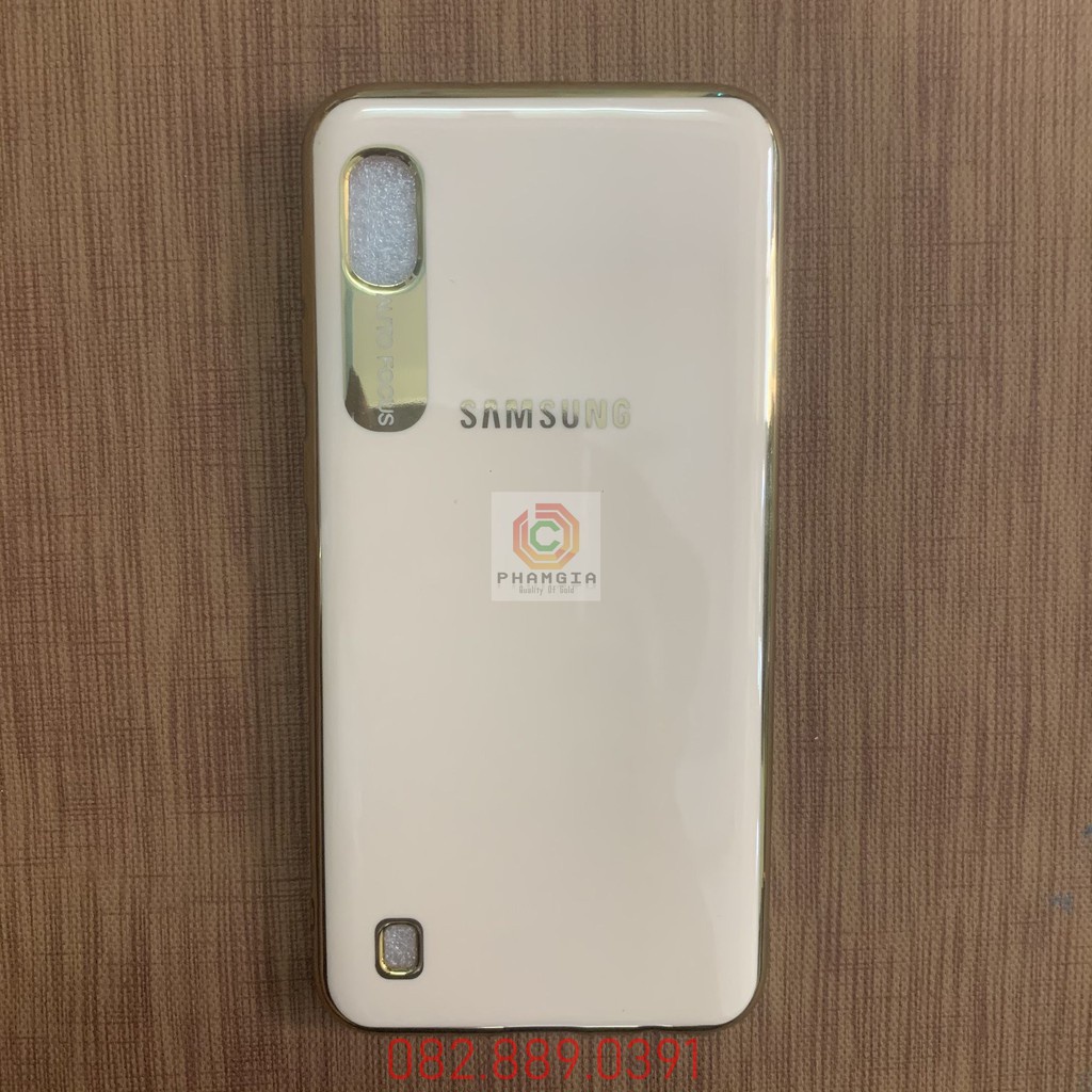 Ốp lưng samsung A10 dẻo lưng bóng viền nổi