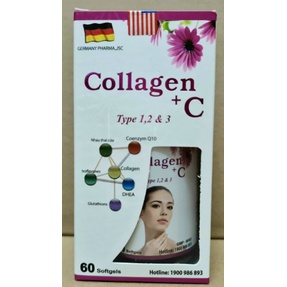 Collagen + C Type 1,2 & 3 giảm lão hóa làn da, giúp da trắng sáng căng mịn ( 60 viên )