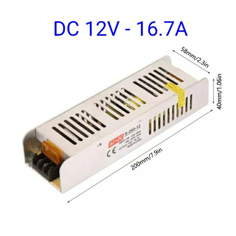 Nguồn DC 12V 16.7A 200W