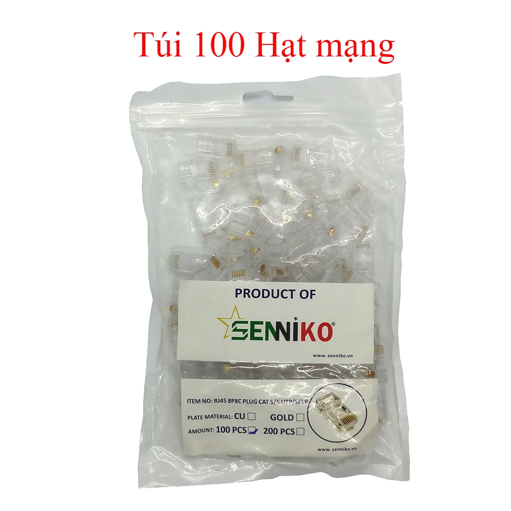 Bộ phát mạng, chia mạng, kìm bấm mạng, test mạng, túi 100 hạt mạng