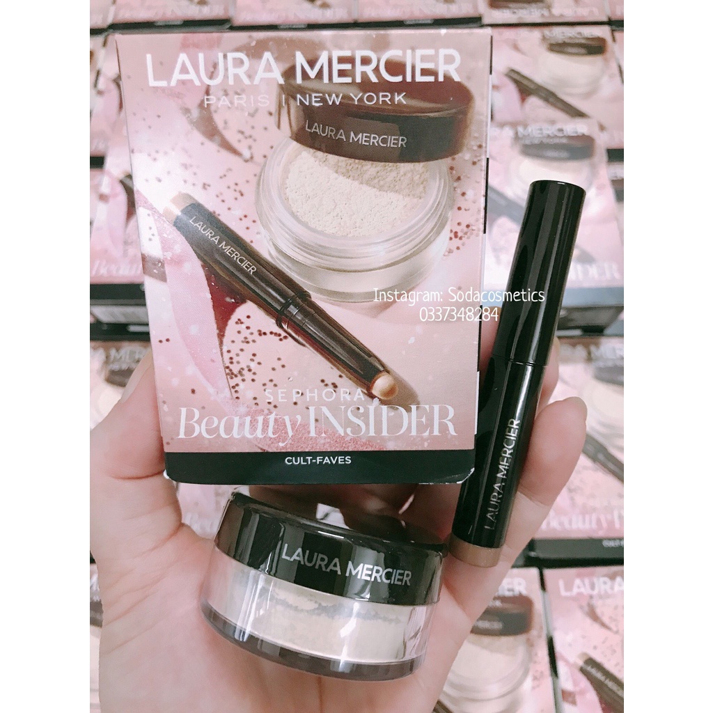 Set Phấn Phủ Và Bút Nhũ Mắt Laura Mercier Sephora Beauty Insider mini