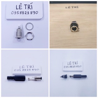 Jack DC 5.5 x 2.1mm Jack cái kim loại, đồng thau, Jack đực nhựa - ron chống nước