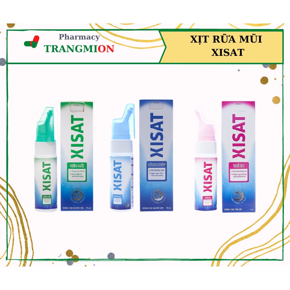 Nước xịt mũi Xisat giúp vệ sinh mũi thông thoáng chai 75ml dạng phun sương