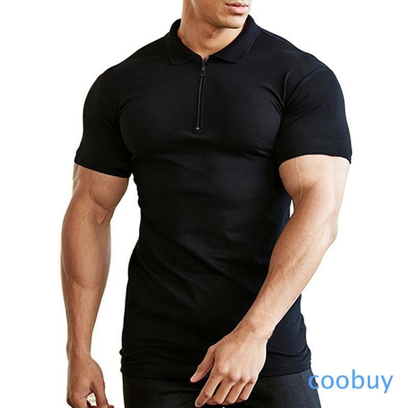 Áo Thun Nam Ngắn Tay Có Dây Kéo Size M-3Xl