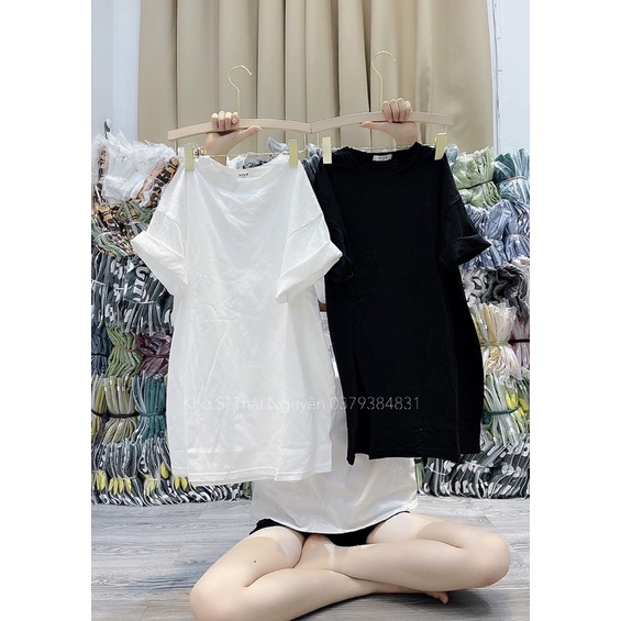 Áo phông trơn chất cotton khô tay lỡ form rộng