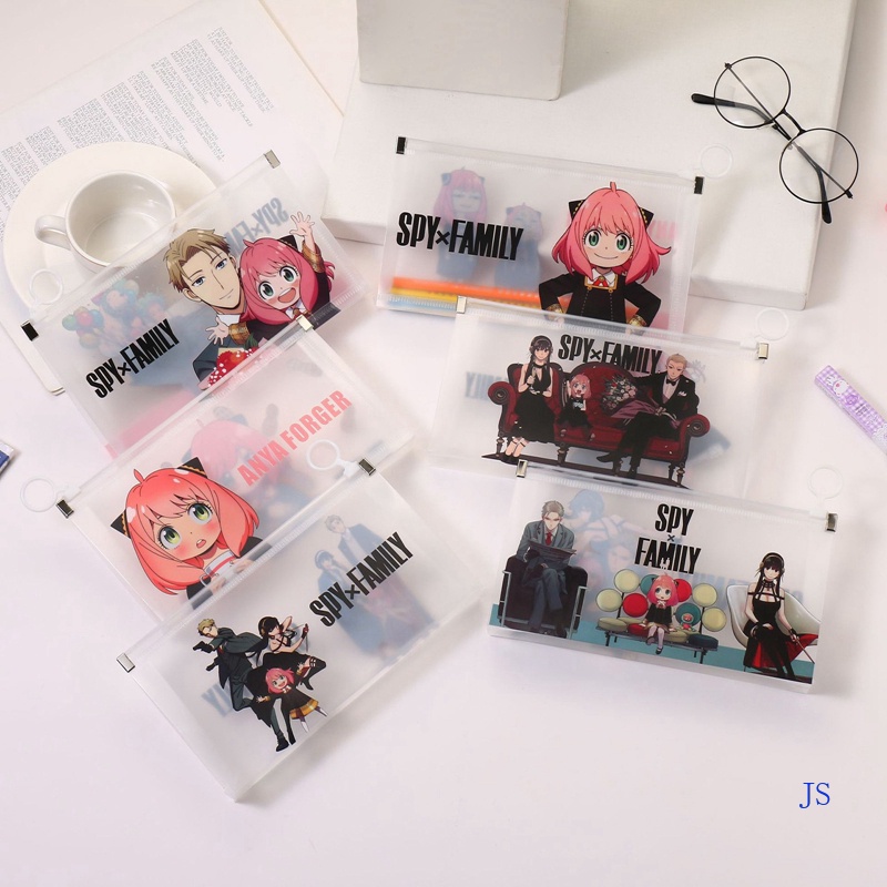 Túi Đựng Bút/Mỹ Phẩm Chất Liệu Canvas PU Có Khóa Kéo Hình Anime SPY X FAMILY Làm Quà Tặng Cho Học Sinh Nữ