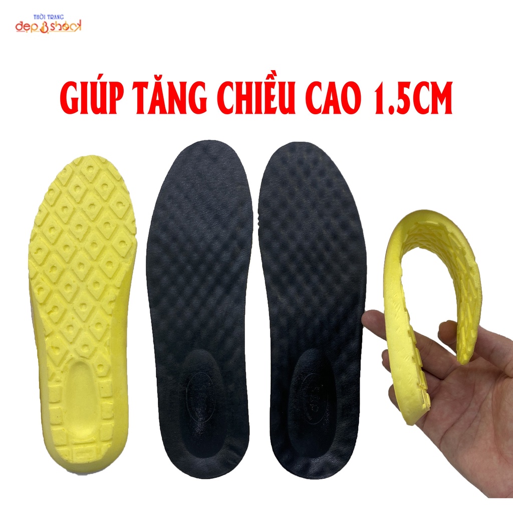 Miếng lót giày cao su non giúp tăng chiều cao - chống rộng cao cấp, êm chân và thoáng khí