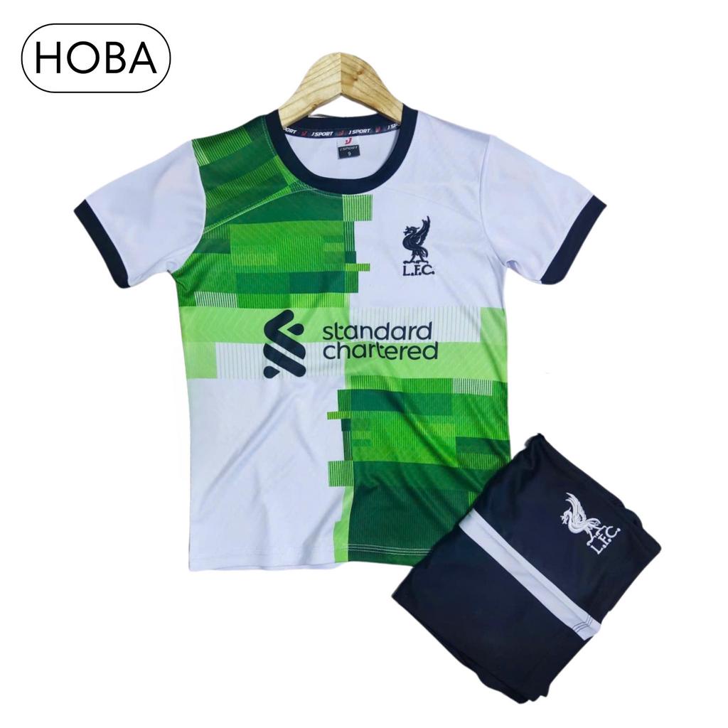 Bộ quần áo bóng đá trẻ em đồ đá banh trẻ em CLB Liverpool trắng xanh