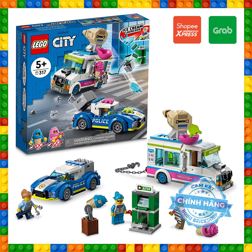 Lego City 60314 - Ice Cream Truck - Bộ xếp hình Lego Xe kem