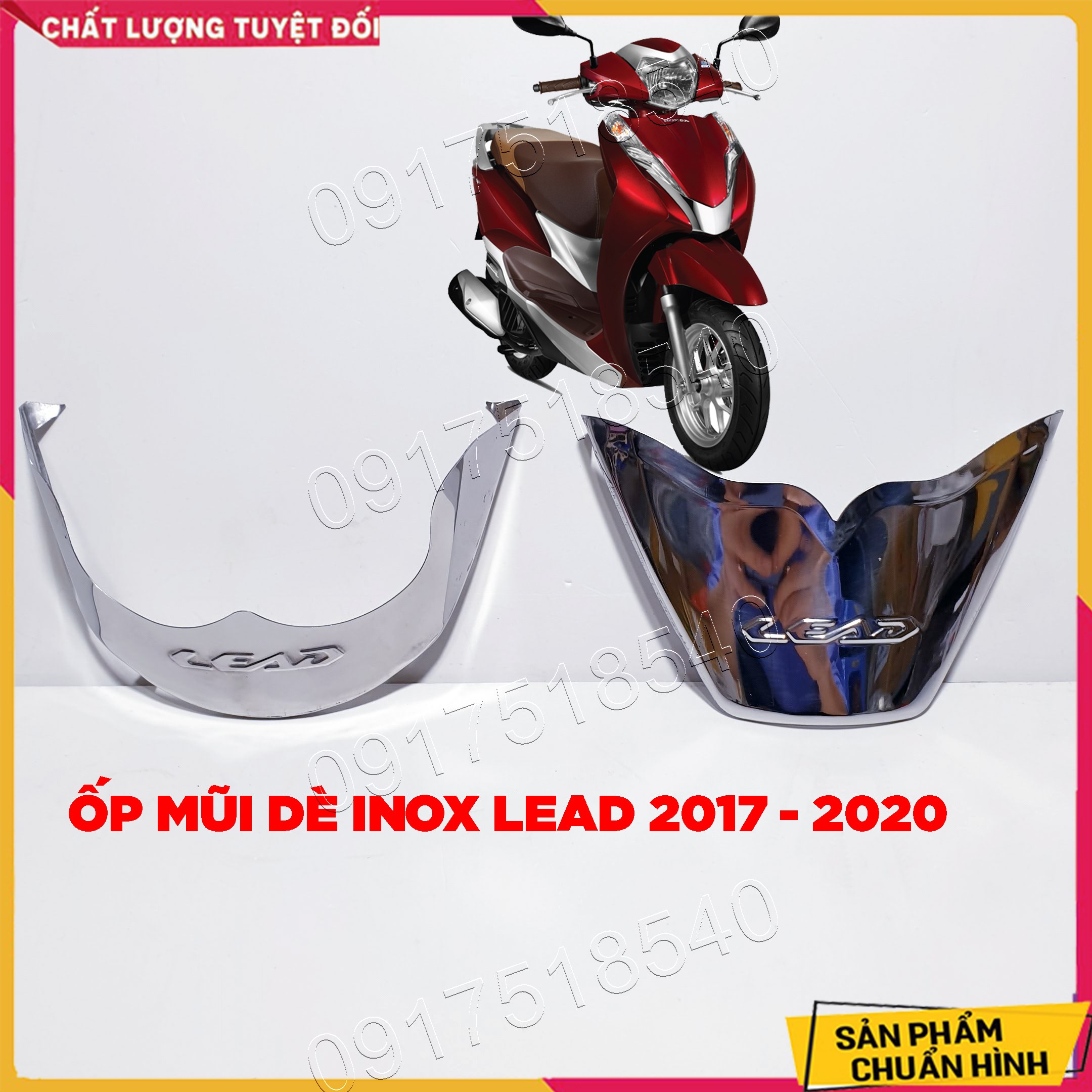 Bộ ốp mỏ dè trước sau INOX xe LEAD 2017 - 2020