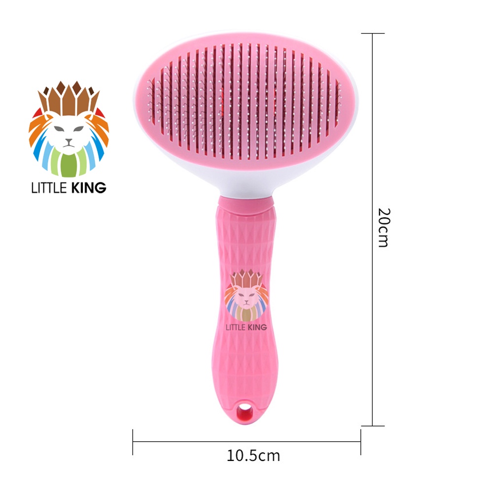 Lược chải lông cho chó mèo có nút bấm lấy lông chết thông minh Little King pet shop