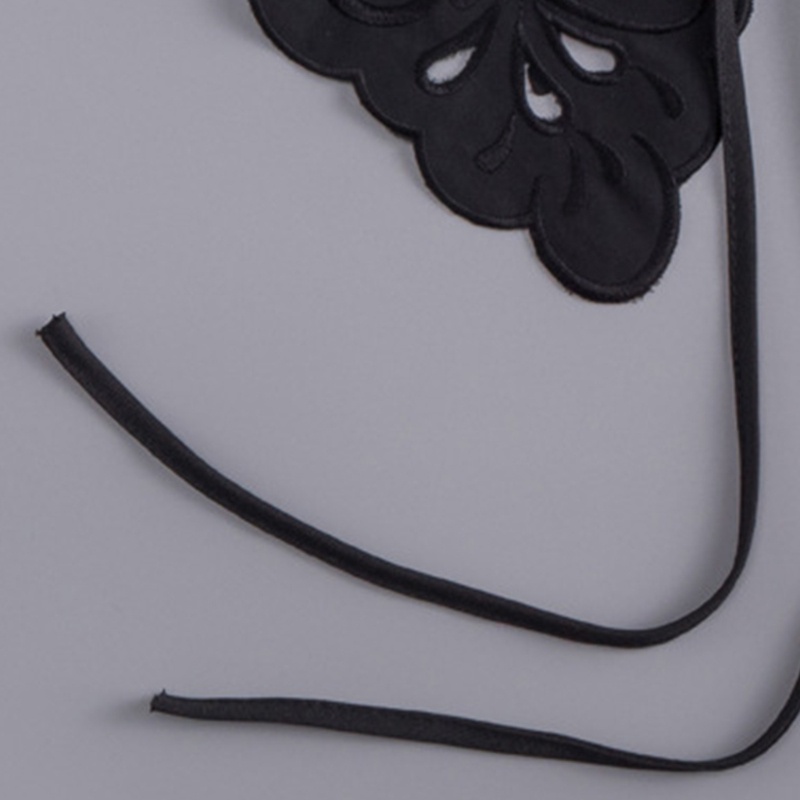 Yoioi Áo Choàng Poncho Mini Quấn Vai Giả Thêu Họa Tiết Rỗng Có Thể Tháo Rời Thanh Lịch Cho Nữ