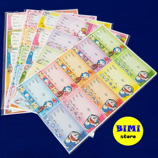 Nhãn vở 10ô x 2 (1 xấp 20 nhãn) hoạt hình nhiều loại - BiMi store