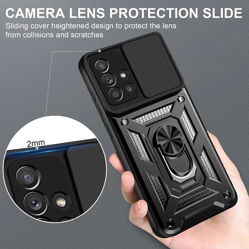 Ốp điện thoại kiểu giáp chống sốc có vòng đỡ nam châm dành cho Samsung A71 A51 A31 A21S A72 A52 4G 5G