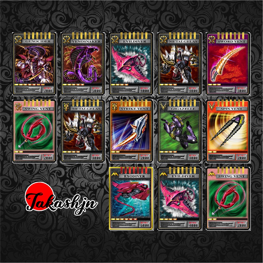 [Độc Quyền Phản Quang 7 Màu] Thẻ Bài Kamen Rider Ryuki Advent Card